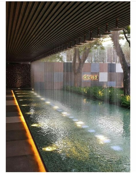 Water Architecture, Water Curtain, Waterfall Fountain, Water Walls, Patio Interior, Backyard Pool Designs, Swimming Pools Backyard, Garden Fountains, Swimming Pool Designs