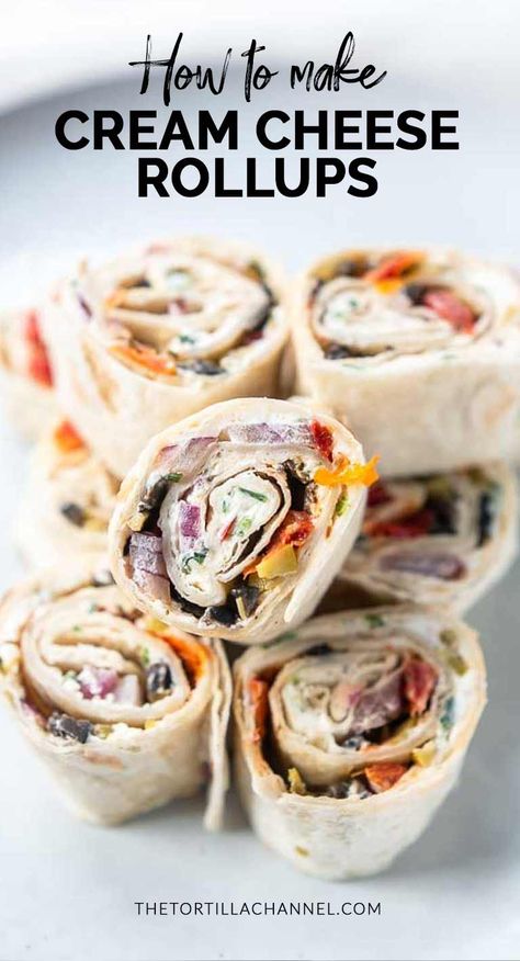 Cream cheese pinwheels is an easy and tasty snack that you can make ahead of time. Flavored with Mexicon seasoning or taco seasoning and lots of veggies. Want a simple snack make these cream cheese rollups #thetortillachannel #pinwheels #tortillapinwheels #rollups #tortillarollups #easypinwheels #creamcheesepinwheels #creamcheeserollups Cream Cheese Rollups, Pinwheel Appetizers Cream Cheese, Pinwheels Recipes, Pinwheel Recipe, Bite Size Appetizers Easy, Tortilla Recipes, Cream Cheese Pinwheels, Tortilla Pinwheels, Recipe With Cream Cheese