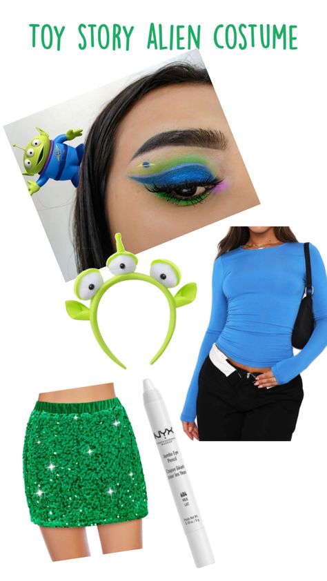 Disney Eye, Toy Story Alien Costume, Toy Story Costume, Disney Eye Makeup, Disney Eyes, Toy Story Costumes, Alien Costume, Toy Story Alien, Toy Story