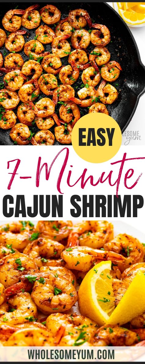 Cajun ShrimpCoconut Shrimp Lemon Garlic Shrimp Greek Shrimp Bacon Wrapped Shrimp  - Love seafood and Cajun cuisine? Get ready to jazz up your dinner routine with my latest creation: a mouthwatering Cajun shrimp recipe that’s bursting with flavor and oh-so-easy. I make this when I want to give my sauteed shrimp a nice kick… a.k.a. when my kids aren’t home. 😉 Mission accomplished. And if you have my Cajun spice blend (or a store-bought version) on hand, you literally need just 4 ingredients to ma How To Sauté Shrimp, Cajun Sauteed Shrimp, Healthy Sauteed Shrimp, Cajun Fried Shrimp Recipes, Garlic Butter Sauteed Shrimp, Chicken And Shrimp Crockpot Recipes, Best Sauteed Shrimp Recipe, Best Way To Season Shrimp, Catfish And Shrimp Recipes