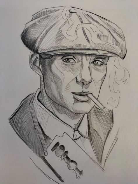 Celebrity Drawings Easy, Sigma Sketch, Thomas Shelby Sketch, Thomas Shelby Drawing, Sigma Drawing, Photorealistic Drawings, Hellboy Tattoo, Album Artwork Cover Art, Celebrity Artwork