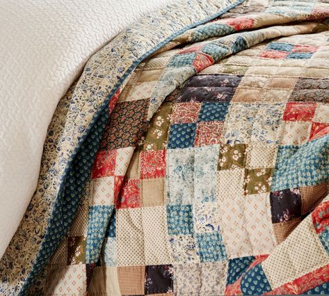 Mila Reversible Quilt | Pottery Barn Pottery Barn Quilts, Pottery Barn Bedrooms, 16 Patch Quilt, Gingham Quilt, Picnic Quilt, Coordinating Patterns, Cute Quilts, Patchwork Quilt Patterns, Quilts For Sale