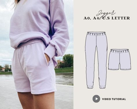 Trousers Sewing Pattern, Diy Wardrobe, Pants Sewing Pattern, Couture Mode, Diy Sewing Clothes, How To Make Clothes, Sweat Shorts, Sweat Pants, Pants Pattern