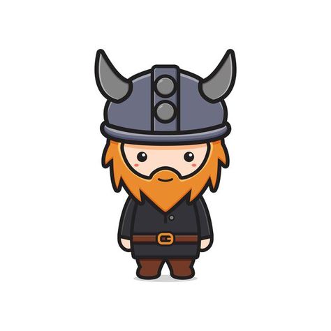 Cartoon Viking Drawing, Cute Viking Drawing, Viking Cartoon Character Design, Viking Drawings Easy, Vikings Drawing, Viking Cartoon, Viking Illustration, Cartoon Viking, Viking Mascot