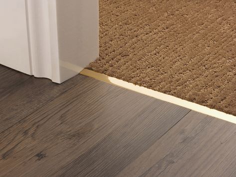 Square (Carpet to Hardfloor) — Brass Threshold Transition, Brass Threshold Strip, Threshold Transition, Brass Threshold, Carpet To Tile Transition, Foyer Designs, Transition Flooring, Transition Strips, Door Thresholds