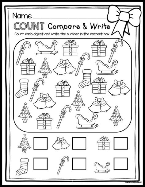 I love the month of December in Kindergarten! All the hard work we have put into routines, procedures and laying a foundation of expectations has paid off.  My kiddos are learning so much and we ar… December Math, December Kindergarten, Kindergarten Freebies, Christmas Units, Christmas Lesson, December Activities, Christmas Worksheets, Christmas Kindergarten, Christmas Math