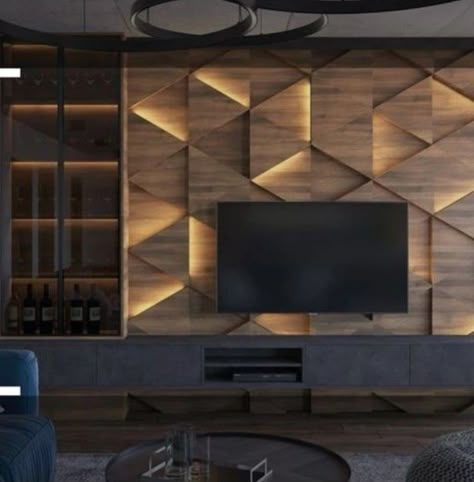 Wpc Louvers, Tv Room Decor, Wall Unit Designs, Tv Unit Furniture Design, Tv Cabinet Design, Tv Unit Interior Design, Modern Tv Wall, Modern Tv Units, Wall Tv Unit Design