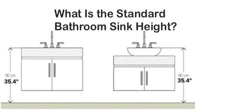 What Is the Standard Bathroom Sink Height? Sink On One Side Of Vanity, Bathroom Height Dimensions, Bathroom Counter Height, Vanity Height Standard, Bathroom Vanity Height Standard, Standard Bathroom Sink Size, Bathroom Sink Height, Bathroom Vanity Height, Bathroom Sink Height Dimensions