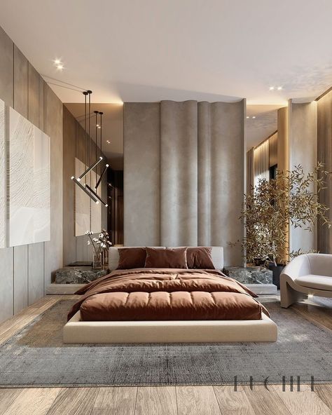 Luxury Bedroom Design Master Suite, Luxury Bedroom Suite, Beautiful Bed Designs, Modern Apartment Design, Bed Design Modern, Lighting Lamp, Luxury Bedroom Master, Bedroom Decor Design, Bedroom Bed Design