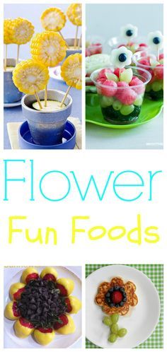 Spring Food Crafts, Easy Spring Treats, Fun Food Ideas For Kids, Flower Shaped Food, Dessert Spring, Food Ideas For Kids, Fun Food Ideas, Preschool Cooking, Easter Fun Food