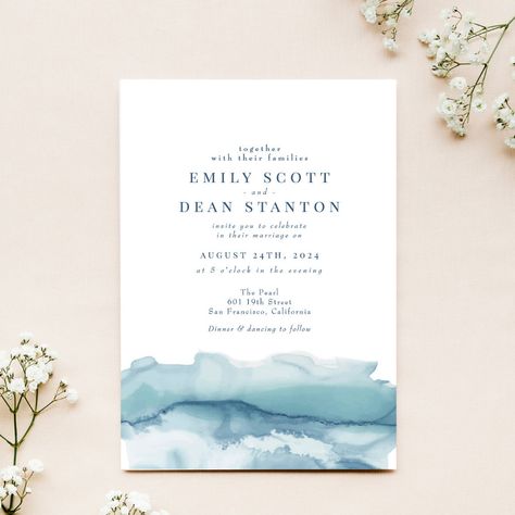 Aquarium Wedding Invitations, Ocean Wedding Invitations, Admin Support, Watercolor Bridal Shower Invitations, Popular Wedding Invitations, Ocean Watercolor, Staff Meeting, 21 Diner, Signature Cocktails Wedding