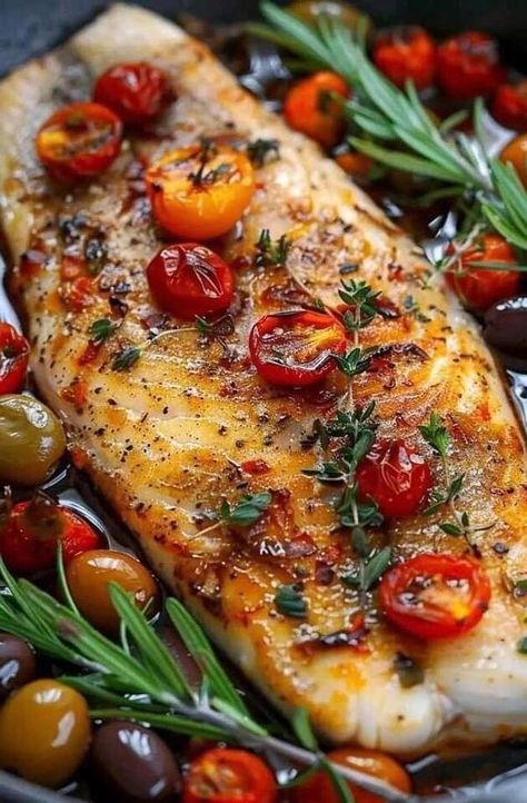 Roasted Fish, Cherry Tomato Recipes, Roast Fish, Easy Family Recipes, Roasted Cherry, Roasted Cherry Tomatoes, Healthy Food Motivation, Baked Fish, Health Dinner Recipes