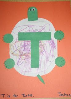 T Is For Turtle, Preschooler Crafts, Letter T Crafts, Letter T Activities, Mfw Kindergarten, Preschool Letter Crafts, Abc Crafts, Alphabet Letter Crafts, Kindergarten Phonics