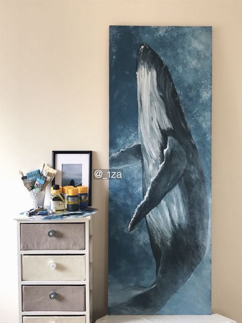 Whale Painting Ideas, Whale Painting Acrylic, Paint Whale, Whale Canvas, Whale Painting, Large Canvas Painting, Canvas Drawings, Beauty Art Drawings, Art Painting Gallery