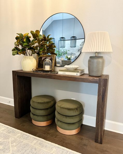 Console table restyling & entryway stills! 💚 I waited for this lamp to restock and was finally able to order one! I like having taller items on each end of my table and this is the perfect height! The texture from the pleated shade is also so pretty! I’m share a reel showing more details from my console table styling soon! 😊 Comment “Link” for a DM to shop this post 💚 . . . Entryway styling, console table decor, target home decor, target lamps, target studio McGee, affordable home finds ... Styling Console Table, Target Lamps, Target Studio Mcgee, Entryway Styling, Console Table Decor, Morris Homes, Target Home, Console Table Styling, Console Table Decorating