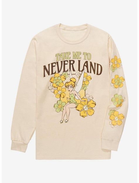 Disney Peter Pan Tinker Bell Neverland Long Sleeve T-Shirt - BoxLunch Exclusive Take Me To Neverland, Peter Pan Shirt, Lilo And Stitch Ohana, Our Universe, Tshirt Pattern, Tinker Bell, Pixie Dust, Latest Outfits, Dream Clothes