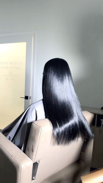 Luxury Hair Extensions✨ on Instagram: "Silk Press + Jet Black Color + Trim 🖤 #silkpress #jetblackhair #757hairstylist" Natural Straight Hair, Luxury Hair Extensions, Long Shiny Hair, Jet Black Color, Jet Black Hair, Hair Trim, Luscious Hair, Silk Press, Luxury Hair