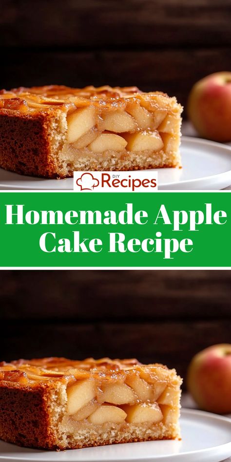 This homemade apple cake is the perfect blend of tender apples and moist cake. Lightly dusted with confectioner's sugar for a sweet finish! Apple Cake With Box Cake, Cider Donuts Recipe, Apple Cider Donuts Recipe, Apple Cake Recipe, Moist Cake, Apple Cake Recipes, Cooked Apples, Homemade Apple, Granny Smith Apples