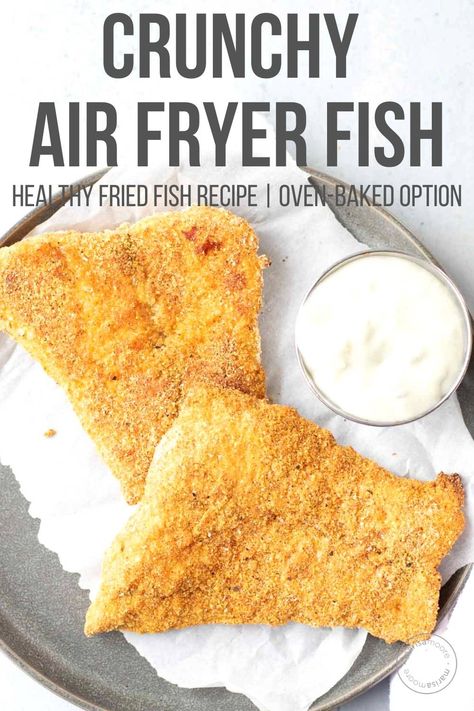 Fried Tilapia Air Fryer, Healthy Fried Fish Recipes, How To Fry Fish In Air Fryer, Air Fryer Fried Fish Recipes, Air Fried Cod Fish Recipes, Fried Fish In Air Fryer, Air Fryer Fish Recipe, Cornmeal Crust, Air Fried Fish