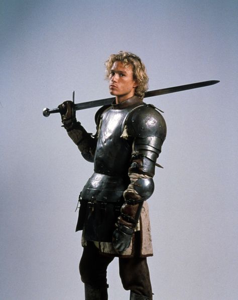 A Knight's Tale (2001) - Starring Heath Ledger, Paul Bettany, Rufus Sewell, Laura Fraser, Alan Tudyk, and Mark Addy Knights Tale, A Knight's Tale, Heath Ledger, Movie Costumes, Swords, Knights, Celebrity Crush, Blockchain, Heathers