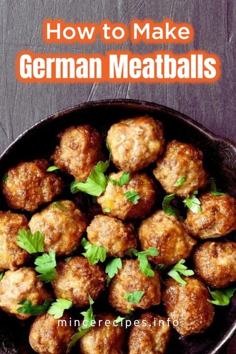 How to Make German Meatballs Sauerkraut Meatballs, German Meatballs, Pork Chops And Sauerkraut, Meatballs Baked, Minced Beef Recipes, Mince Recipes, Meatballs Recipe, Spaghetti And Meatballs, Favorite Comfort Food