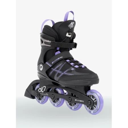 K2 Women's Alexis 80 Pro Inline Skates (Black/Lavendar) Size 10.5 US 42 EU The best entry-level fitness skates are back and better than ever! The Alexis 80 Pro has everything you need and nothing you dont to start skating your way to a healthier you. For this season weve completely updated the skates aesthetics to a sharp, energetic design that really picks up the pace. It also features 80mm wheels and the F.B.I. Frame which absorbs road vibration for the smooth rolling ride you want from your skates. Combine that with the ideal amount of support provided by the Stability Plus Cuff and the unmatched comfort of the Original K2 SoftBoot and you have an excellent skate for fitness enthusiast new to inline skating. Inline Skates, Inline Skating, Healthier You, Size 10, Cuff, Frame, 10 Things, Quick Saves, Black