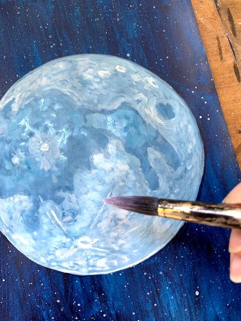 How to paint a full moon in Gouache - Free Step-by-Step Art Tutorial — Drawn Together Art Collective - Art Prints London Moon Gouache Painting, Moon Painting Acrylic, Drawing Spiritual, Gouache Painting Techniques, Impressionistic Paintings, Gauche Painting, Full Moon Art, Mini Sketchbook, Dramatic Background