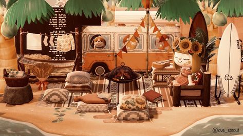 Cottagecore Animals, Cottagecore Ideas, Cottagecore Animal Crossing, Motif Acnl, Camper Design, Acnh Cottagecore, Volkswagen Camper Van, Autumn Animals, Fall Beach