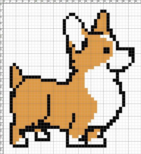 Corgi Cross, Corgi Pattern, Knitting Patterns Boys, Stitch Witchery, Cross Stitch Cross, Stitch Cross Stitch, Pixel Art Templates, Disney Cross Stitch, Pola Sulam