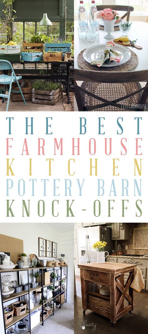 The Best Farmhouse Kitchen Pottery Barn Knock-Offs - The Cottage Market Pottery Barn Kitchen Ideas, Barn Kitchen Ideas, Pendant Lights Farmhouse, Pottery Barn Hacks, Cheap Diy Headboard, Pottery Barn Diy, Pottery Barn Kitchen, Farmhouse Island, Kitchen Pottery