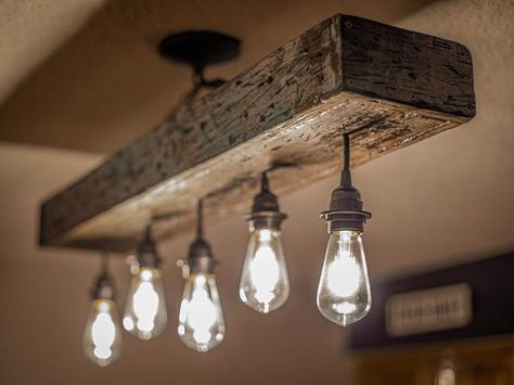 Rustic Farmhouse Lighting Fixture | Etsy Diy Farmhouse Light Fixtures, Rustic Farmhouse Light Fixtures, Beam Chandelier, Farmhouse Style Lighting, Farmhouse Light, Rustic Light, Rustic Light Fixtures, Farmhouse Light Fixtures, Wood Chandelier