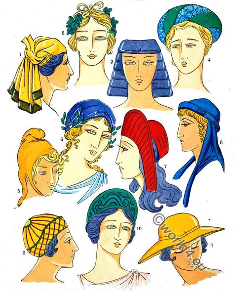 Ancient Greece Coiffures. Corymbes, Krobylos, Wigs, Sphedone, Braids. Ancient Egypt Clothing, Ancient Rome Clothing, Greek Hairstyles, Ancient Greek Costumes, Ancient Greek Clothing, Anglo Saxon Kings, Greek Hair, Ancient Egypt Pharaohs, Greek Antiquity