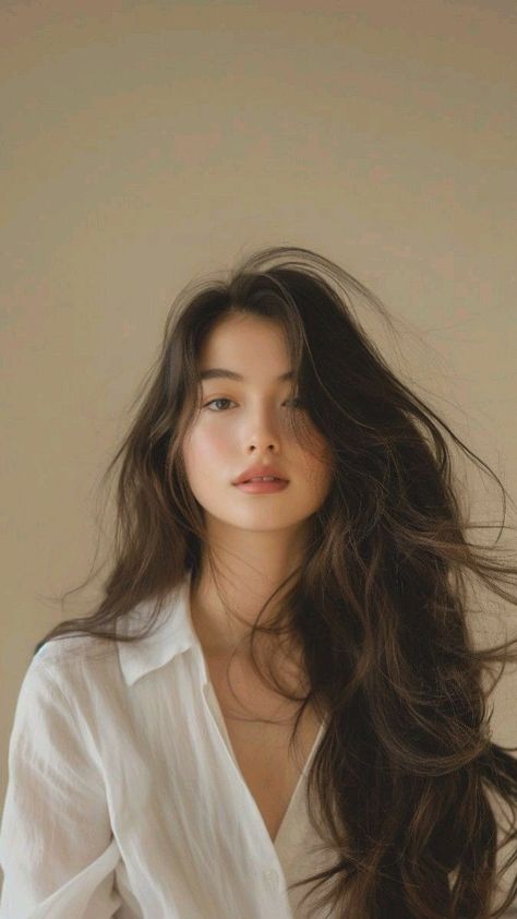 Korean Women Hairstyle, Natural Eye Makeup, Asian Hair, American Beauty, Dream Hair, Aesthetic Hair, Ponytail Hairstyles, Hair Goals, Makeup Inspiration