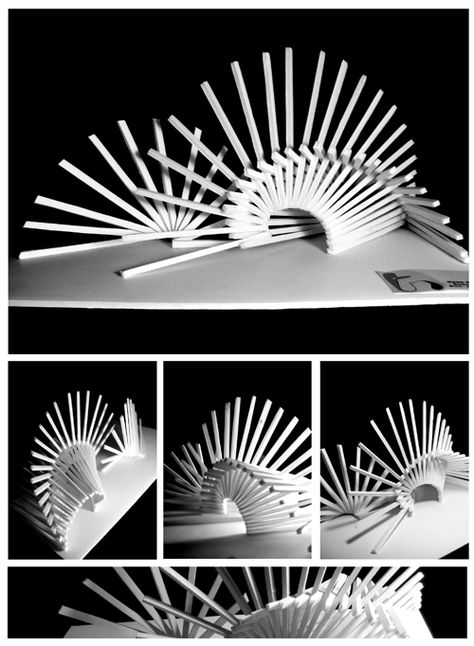 1/8 Scale Concept Model illustrates two opposing forces of movement, speed, and time. chipboard Movement Architecture, Movement In Architecture, Conceptual Model Architecture, 3d Construction, Module Design, Concept Models Architecture, Concept Model, Paper Architecture, Pavilion Architecture