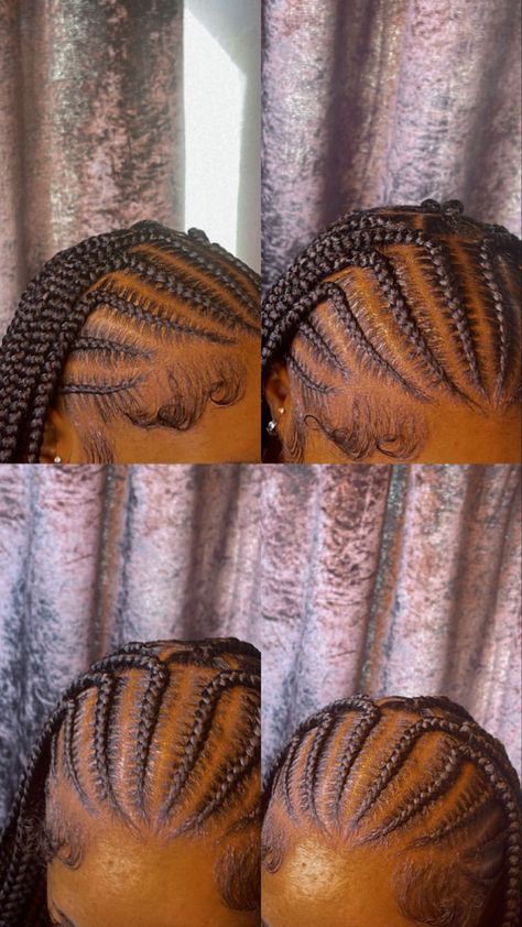 Fulani Braids With Design And Beads, Fulani Braids No Design, Fulani Braids With Design, Fulani Braids Hairstyles Designs, Mannequin Hairstyles, Fulani Cornrows, Cornrow Hairstyle, Short Box Braids Hairstyles, Big Box Braids Hairstyles