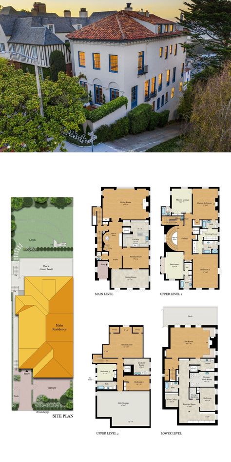 San Francisco House Floor Plan, San Francisco Floor Plans, San Francisco Townhouse Floor Plan, San Francisco House Plans, San Francisco Townhouse, Townhouse Floor Plan, House Plans With Pictures, Townhouse Interior, Architecture Mapping