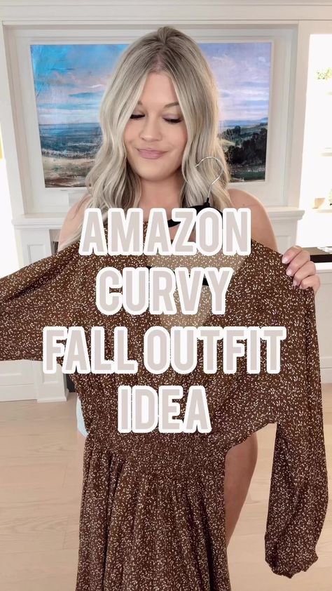 Affordable Fall Outfit Idea! This Amazon dress and these boots are so adorable! 🤎 #affordablefashion #amazonfashion #falloutfitideas | Olivia Freda Curves | Mariah Carey · Fantasy Thanksgiving Outfit Midsize, Autumn Outfits Curvy, Curvy Fall Outfits, October Outfits, Engagement Photo Outfits Fall, Thanksgiving Outfit Women, Midsize Outfits, Amazon Dresses, Midsize Fashion