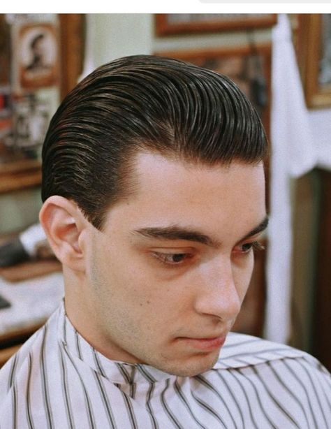 Pomade Hairstyle Men, Pomade Hairstyle, Mens Pomade, Hairstyle Men, Hair Pomade, Straight Back, Slick Hairstyles, Haircuts For Men, Barber Shop