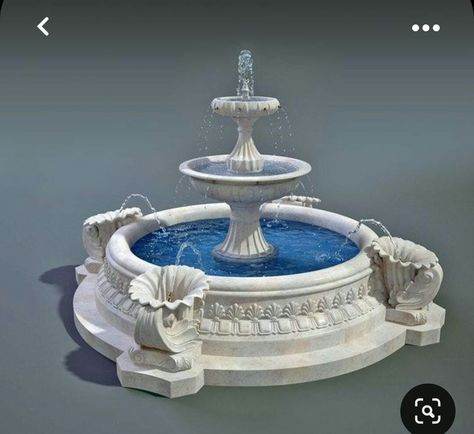 Craft Paint Storage, Water Fountain Design, Kolam Air, Luxury Mansions Interior, Dollhouse Garden, Pillar Design, Fountain Design, Backyard Water Feature, Fountain Feature