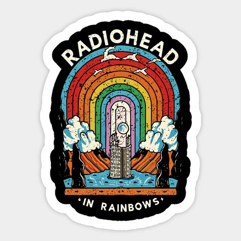 Radiohead Stickers Printable, Radiohead Stickers, Laptop Stickers Aesthetic Vintage, Radiohead Logo, Radiohead Aesthetic, Stickers Rock, Laptop Stickers Aesthetic, College Notebook, Digital Innovation