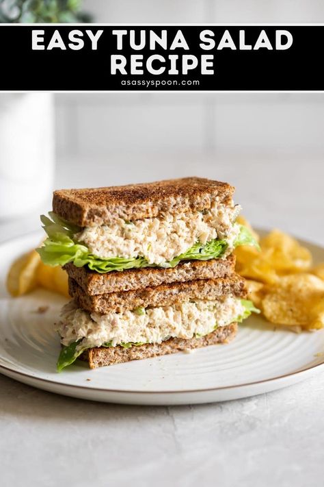 Quick & Easy Tuna Salad Recipe - A Sassy Spoon The Best Tuna Salad, Easy Tuna Recipes, Tuna Salad Recipe Easy, Easy Tuna Salad, What Is Healthy Food, Tuna Salad Sandwich, Recipes Salads, Iron Beds, Quick Lunch Recipes