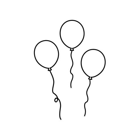 Illustration of party balloons | premium image by rawpixel.com / Sicha Balloon Outline, Balloon Sketch, Balloons Drawing, Balloon Drawing, Balloon Vector, White Balloons, Free Illustrations, Party Balloons, Premium Vector