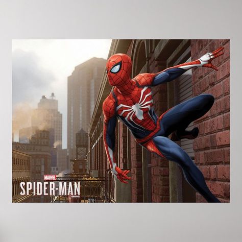 Marvel's Spider-Man  Hanging On Wall Pose Poster  Zazzle Pose Poster, Character Poses, Male Poses, Kids Poster, Custom Posters, Marvel Spiderman, Creating Art, Custom Framing, The Wall