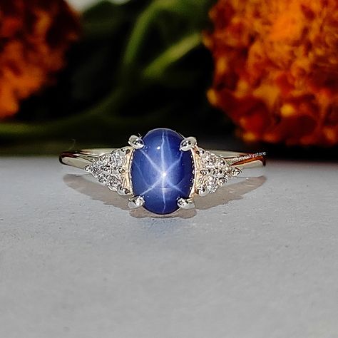 Lindy Star Ring Sapphire, Star Sapphire Engagement Ring, Star Engagement Ring, Star Sapphire Jewelry, Star Sapphire Gemstone, Blue Star Sapphire Ring, Sapphire Engagement Ring Set, Star Sapphire Ring, Blue Star Sapphire