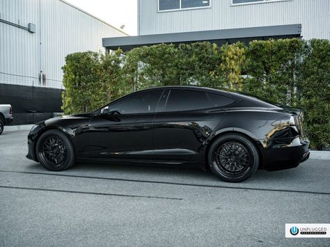 Solid Black Tesla Model S Plaid - Unplugged Performance Carbon Ceramic Big Brake Kit - Unplugged Performance Tesla S Plaid, Tesla Model S Black, Black Tesla, Tesla Model S Plaid, Performance Wheels, Video Call With Boyfriend Screen Photo, Tesla Model X, Tesla S, Kid Friendly Travel Destinations