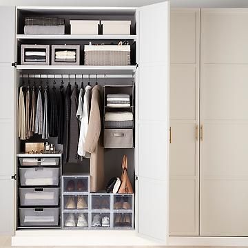 Small Closet Solutions, Sweater Organization, Grey Accessories, Grey Drawers, No Closet Solutions, Wardrobe Organisation, Hanging Closet Organizer, Gray Accessories, Small Wardrobe