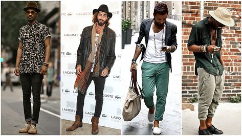 mens-boho-accessories Bohemian Mens Fashion, Bohemian Fall Fashion, Bohemian Outfit Men, Bohemian Attire, Boho Men Style, Boho Fall Outfits, Cochella Outfits, Bohemian Men, Bohemian Style Men