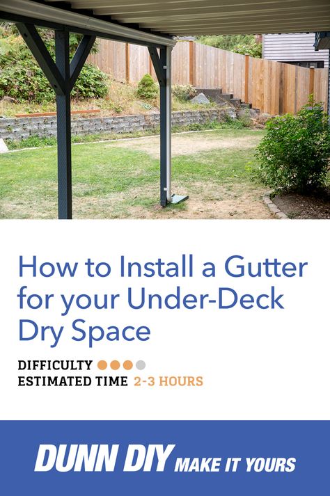 Under Deck Roofing, Gutter Drainage, Galvanized Metal Roof, Diy Gutters, Under Deck, Laying Decking, Backyard Dreams, Decking Area, Porch Posts