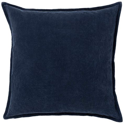 Surya Cotton Velvet Navy 22" Square Decorative Throw Pillow - #91H36 | Lamps Plus Navy Throw Pillows, Navy Throw, Navy Pillows, Blue Pillow Covers, Velvet Pillow, Velvet Throw, Velvet Pillow Covers, Velvet Throw Pillows, Cotton Throw Pillow