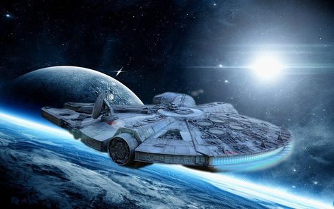 Millennium Falcon #StarWars Millennium Falcon Silhouette, Correllian Ship, Space Props, Han Solo And Chewbacca, Star Wars Light, Space Fighter, Millenium Falcon, Star Wars Concept Art, Star Wars Rpg